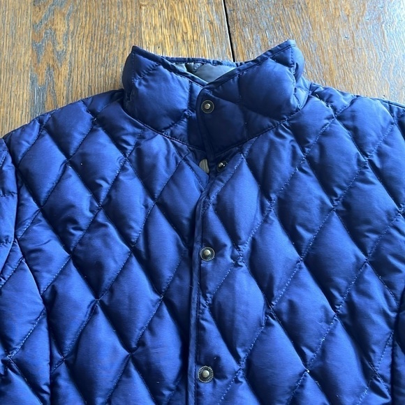 Eddie Bauer Goose Down Quilted Jacket Size M Navy Snap Closure Front Pockets - Picture 2 of 16